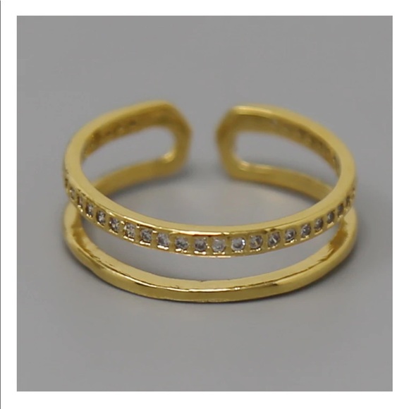 2for$20❤️🤩 Double Cubic zirconia Adjustable ring 💍 - Picture 2 of 2